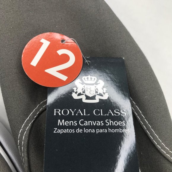 Royal Class Men's Size 12 Canvas Shoe Gray, White New With Tags - Picture 5 of 11